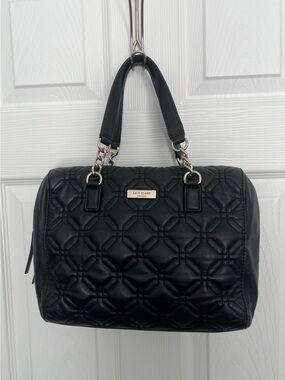 Kate Spade Black Quilted Leather Satchel Crossbody Bag Gold Hardware